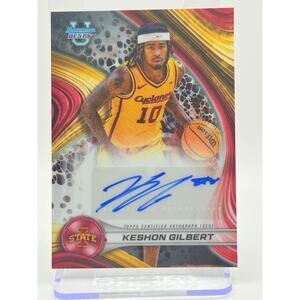 2024-25 Bowman Best University Keshon Gilbert Auto Iowa Atlanta Hawks